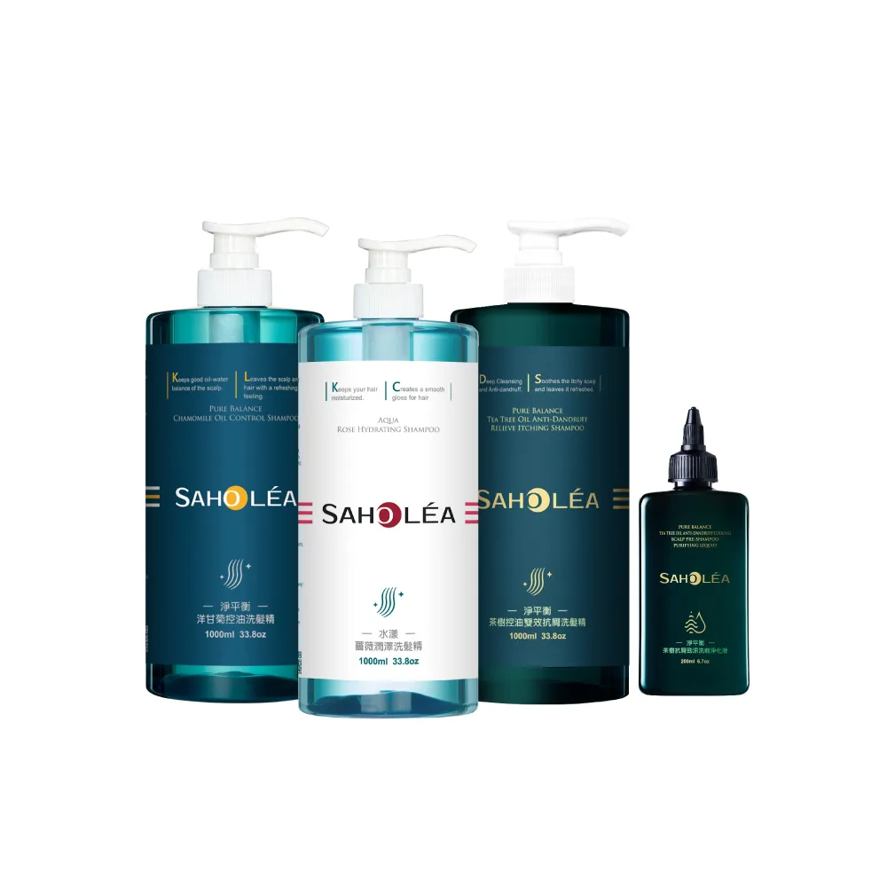 【SAHOLEA 森歐黎漾】加大版經典系列洗沐護1000ml x3入(多款任選/洋甘菊/淨平衡茶樹/水漾薔薇)