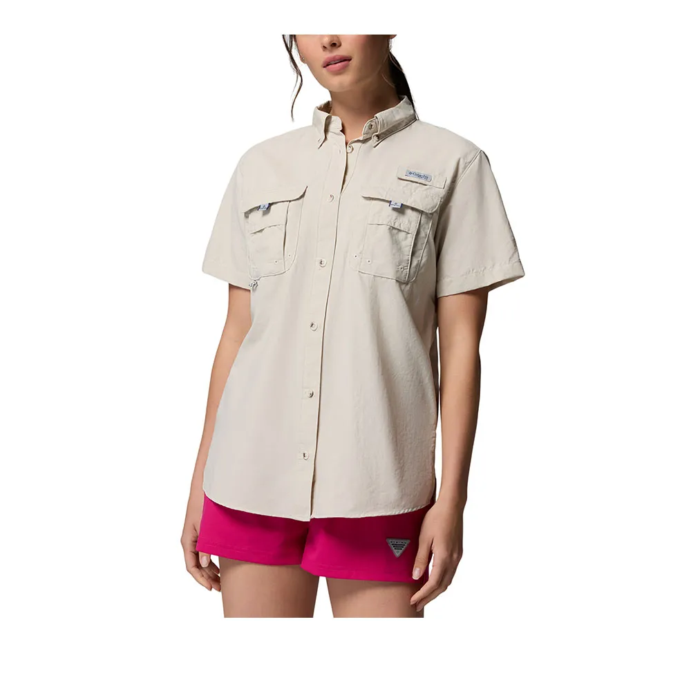 【Columbia 哥倫比亞】女款-超防曬UPF50短袖襯衫-Womens Bahama™ II SS-淺卡其(UFL64250HI/KS)