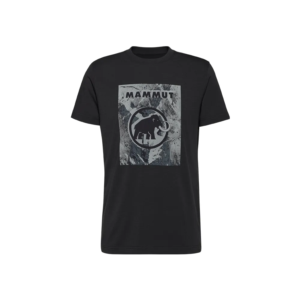 【Mammut 長毛象官方直營】Trovat T-Shirt AF Mammut 吸濕快乾LOGO透氣短袖T恤 男款 黑色 #1017-06450