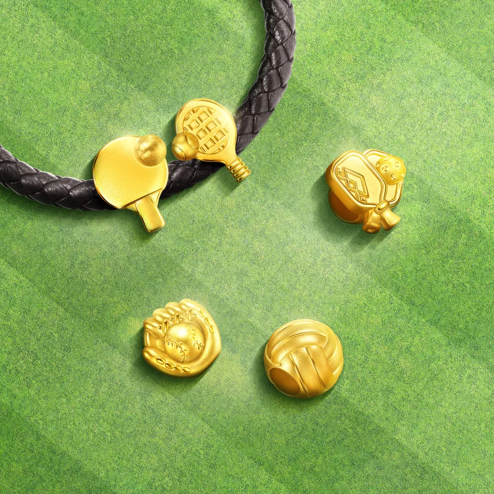 【點睛品】Charme Mini 經典運動系列 黃金串珠(任選)(匹克球/排球/網球)