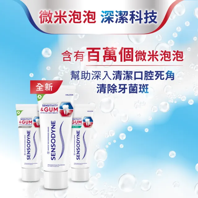 【SENSODYNE 舒酸定】進階護理 專業抗敏護齦牙膏100gX8入(沁涼薄荷)