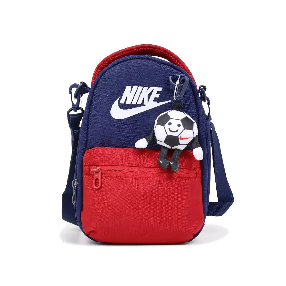 【NIKE 耐吉】午餐包 Buddies 大童 斜背小包 兒童包 可放名牌 藍 紅 NY2623001GS-003