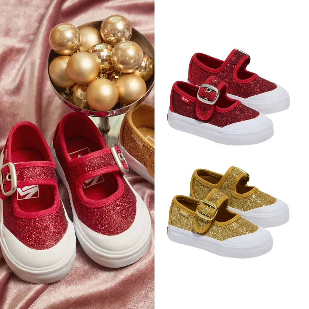 【VANS】官方旗艦 Mary Jane 小童款 亮片滑板鞋 休閒鞋(多款任選)