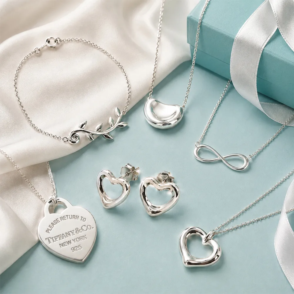【Tiffany&Co. 蒂芙尼】925純銀鑲鑽寶石項鍊手鍊-比出國退稅還便宜(多款任選)