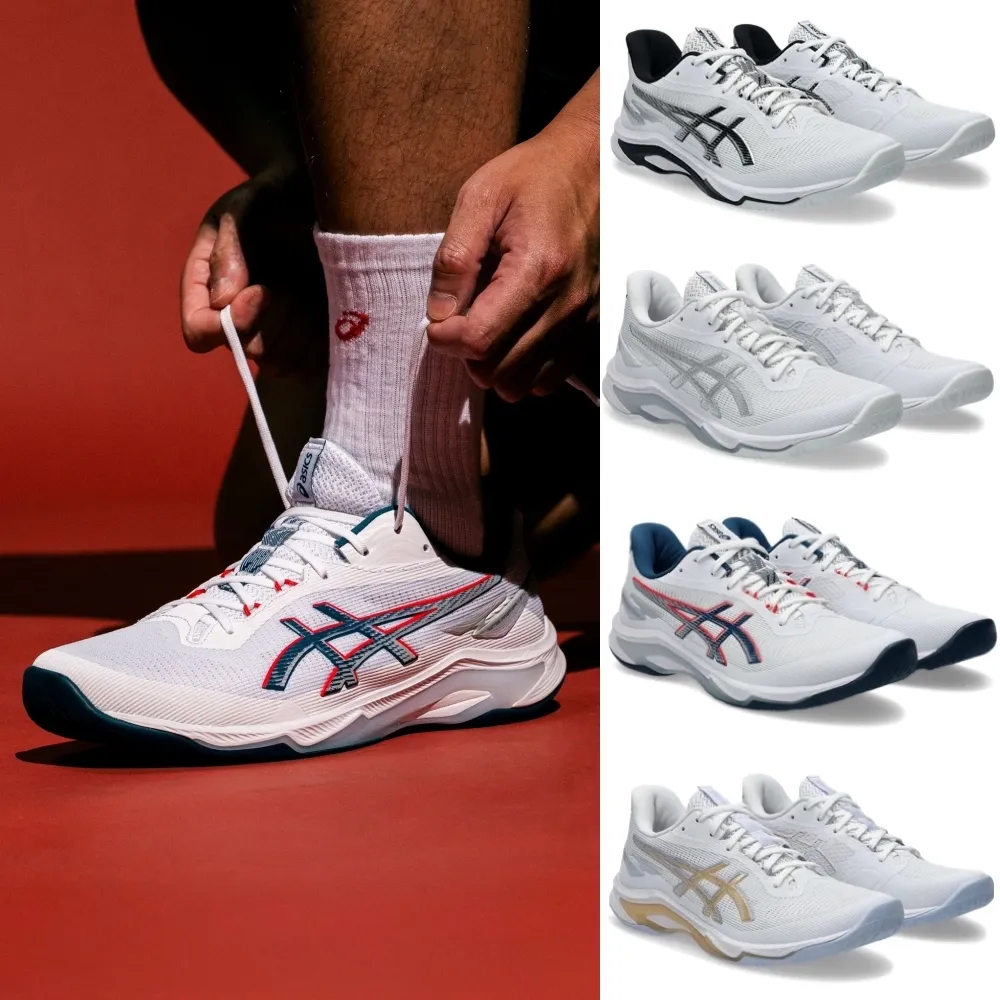 【asics 亞瑟士】NETBURNER BALLISTIC FF 4 男女款 排球鞋 匹克球(1053A070-100 1052A083-100 白 黑 銀 藍 