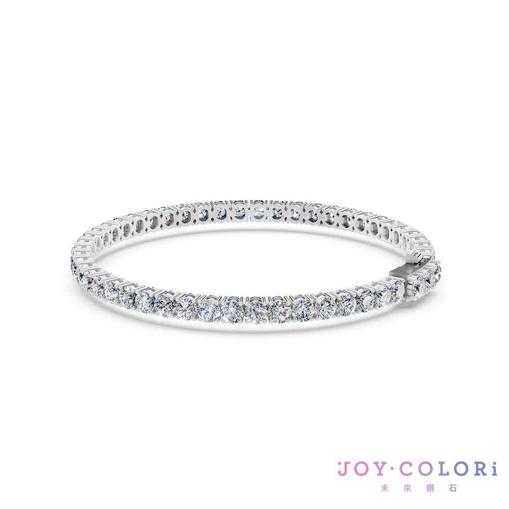 【JOY COLORi 未來鑽石】10K金 總重4.5克拉 15cm以下 鑽石手鍊 網球手鍊 (培育鑽石 BRJ302LGVB)