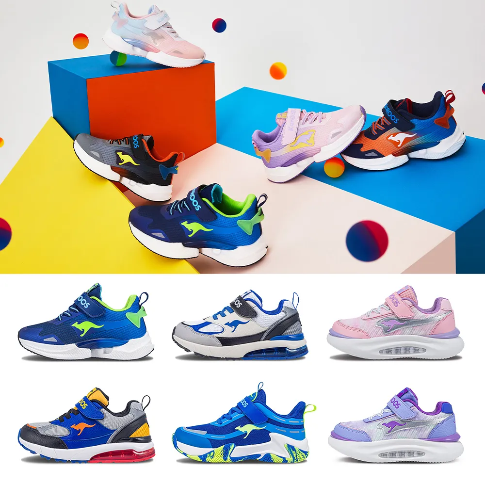 【KangaROOS】超輕量慢跑鞋 童鞋 中大童 運動鞋 魔鬼氈 TRITIUM/BREAK多款任選
