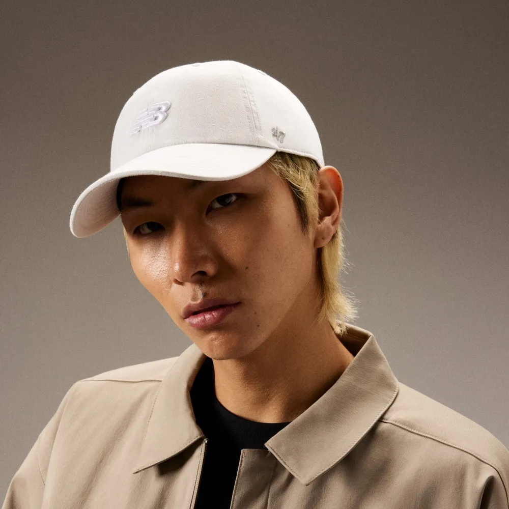 【NEW BALANCE】NB 棒球帽/老帽_LAH00151TAG_中性_淺灰色(47聯名)