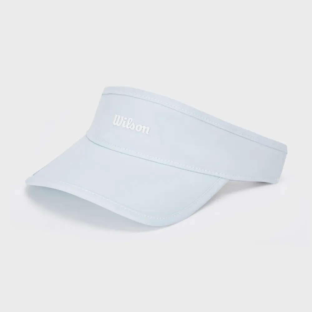 【WILSON】Court Sweatband Visor  中性 配件 中空帽 暮藍色 WA00080U016001