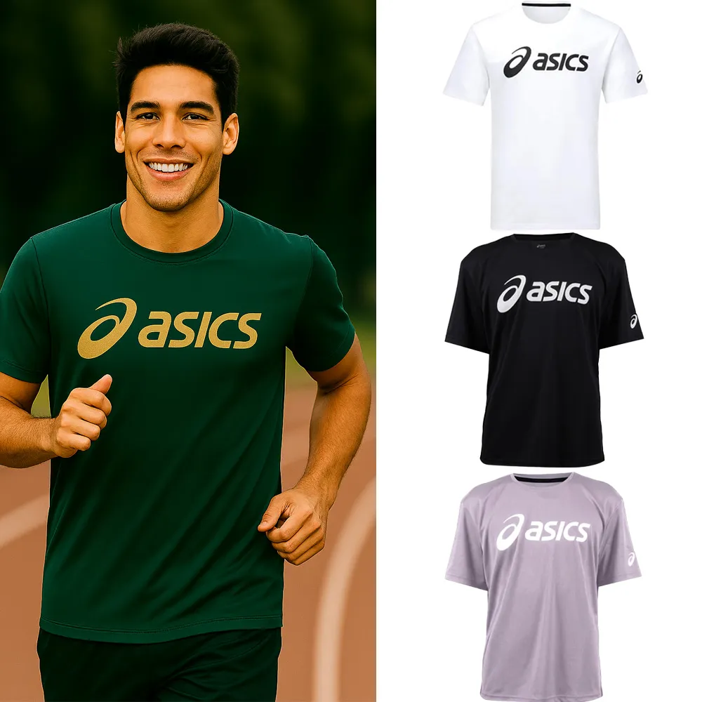 【asics 亞瑟士】男女款短袖T恤-台灣製 LOGO T 吸濕排汗 慢跑 運動 亞瑟士(2033C183-300 2033C183-100)
