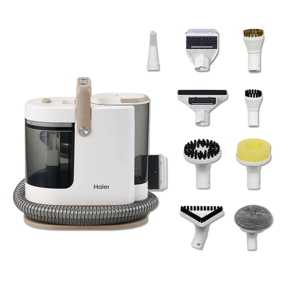 【Haier 海爾】全新升級!R9 Plus 白大帥 高溫蒸氣織物清洗機+廚衛清潔組(高溫100度蒸氣/60度熱水/一機多用)