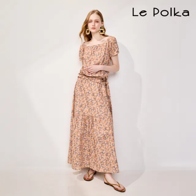 【Le Polka】花卉印花蛋糕長裙-女