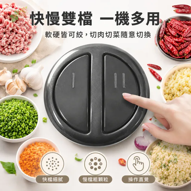【Felsted 菲仕德】現貨 5L大容量電動碎肉機 25秒極速絞肉(110V/雙檔高轉速/5葉鋼刀/水餃餡/攪拌機)