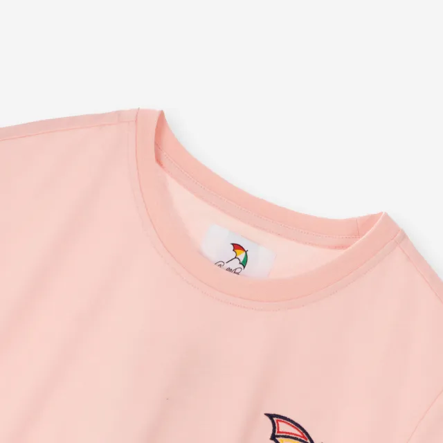 【Arnold Palmer 雨傘】女裝-大傘刺繡圓領短袖T-Shirt(粉紅色)