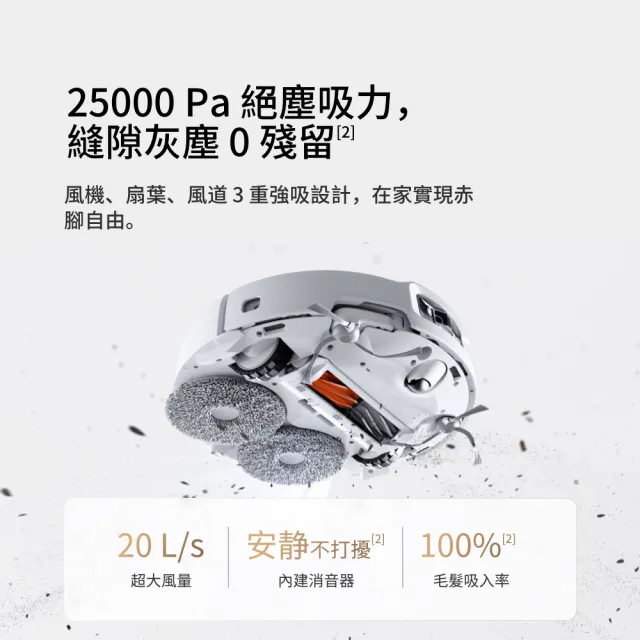 【DJI】mo獨家首賣!ROMO S 掃地機-水箱版 (無人機同款避障/25000pa大吸力/熱水洗烘)