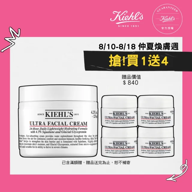 【Kiehl’s 契爾氏】官方直營 冰河醣蛋白舒敏修護保濕霜125ml(Kiehl’s/大瓶裝)