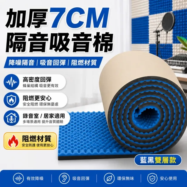 Jin久 背膠波浪消音棉 環保無味 自粘消音棉 牆面隔音填充材料 7cm自粘背膠橡塑海綿