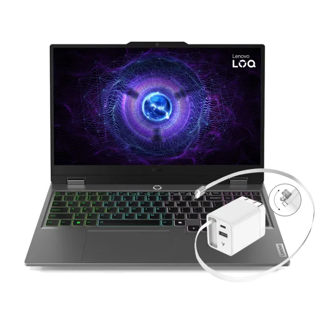 【Lenovo】65W快充組★15.6吋i5 RTX4050電競筆電(LOQ/83DV01J3TW/i5-13450HX/16G(可擴充)/512G/RTX4050/W11