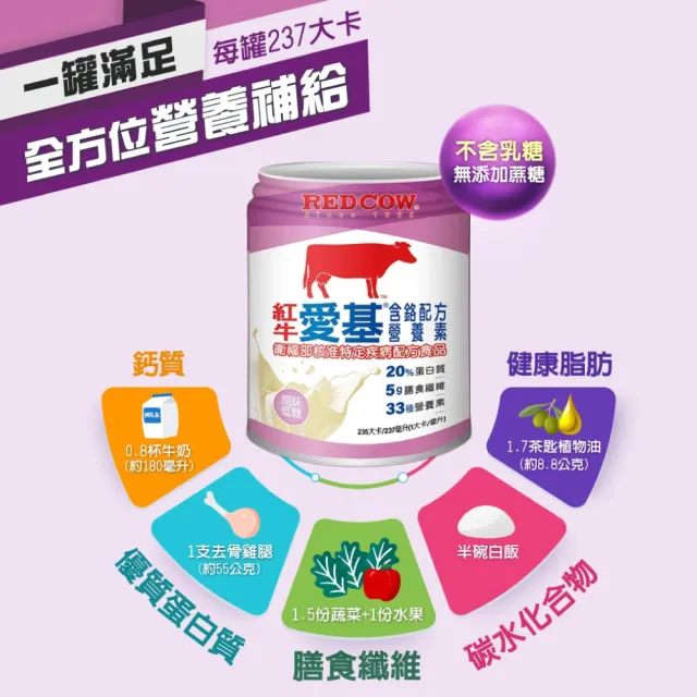 【RED COW 紅牛】愛基含鉻配方營養素(237ml X24罐)