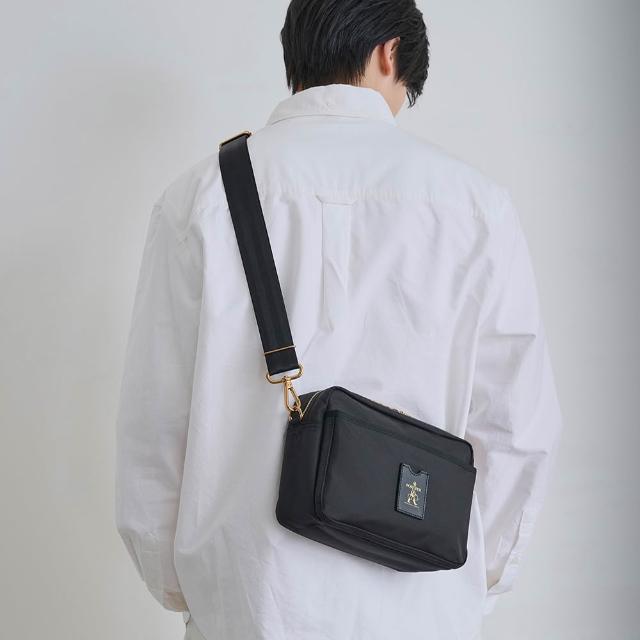 【PORTER INTERNATIONAL】經典復古LUXY斜肩包-M(黑/金)