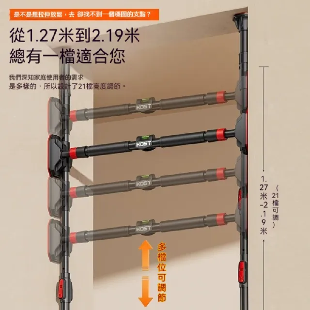 【ZHIPU 芝浦】室內單槓 落地支撐單槓 家用單槓吊槓 引體向上器 免打孔門上單桿 安裝寬度71-101CM 定製款L