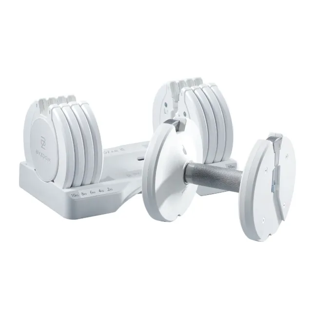 【BYZOOM FITNESS】Pure Series 10kg(22lb) 5段重量可調式啞鈴 白/黑二色 雙入