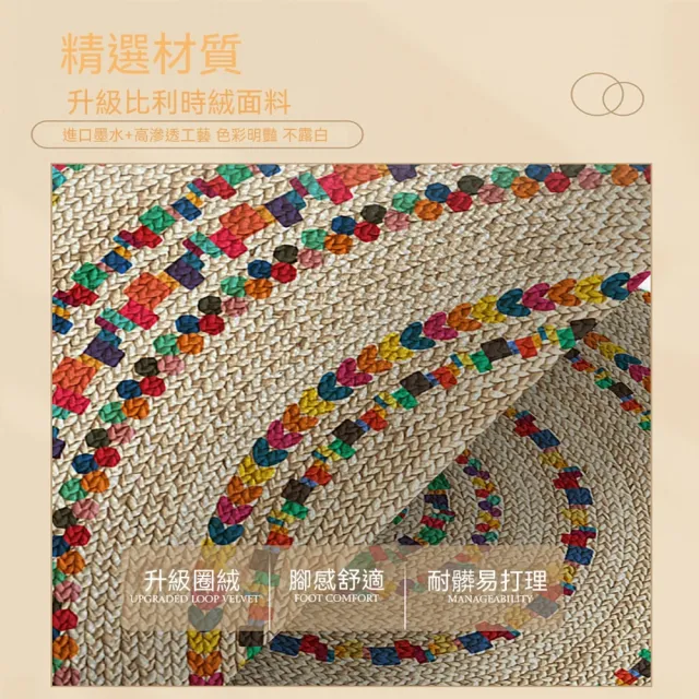 匠俱 復古圓形無醛地墊 直徑140cm 冥想瑜珈頌缽禪修 客廳書房臥室飄窗 沙發邊地墊