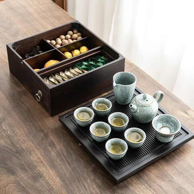 【MOOG 沐格】多功能一體儲水便攜茶盤 大容量茶具收納盒 家用簡易泡茶茶台