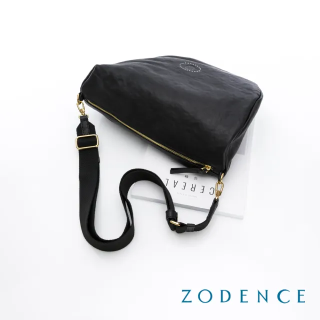【ZODENCE 佐登司】HAN義大利植鞣革不對稱斜背包-大