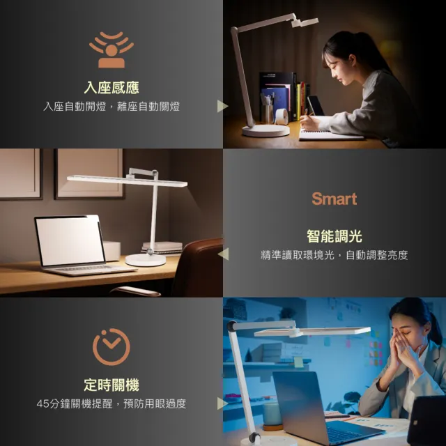 【CHIMEI 奇美】兩全奇美燈_全智能全域光60cm LED全光譜護眼檯燈(LT-SU180D/眼科醫師推薦款)