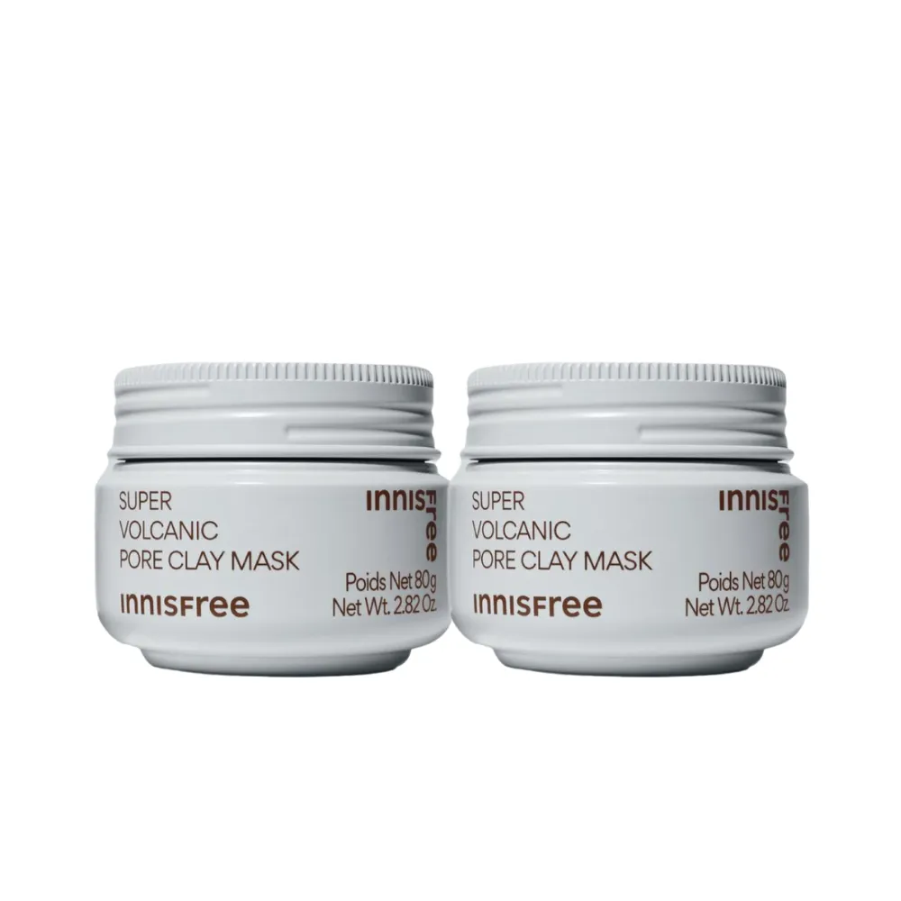 【innisfree】超級火山泥毛孔潔淨面膜 80g (2入組/毛孔吸塵器/水楊酸/控油)
