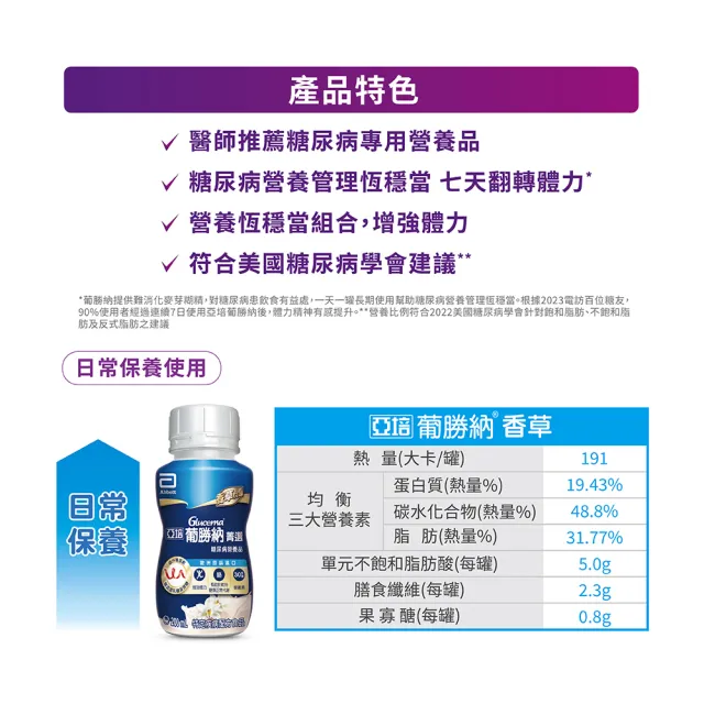 【亞培】任選-葡勝納菁選即飲糖尿病營養品-原味+纖維/香草口味(200mlx24入x4箱)(糖尿病適用)