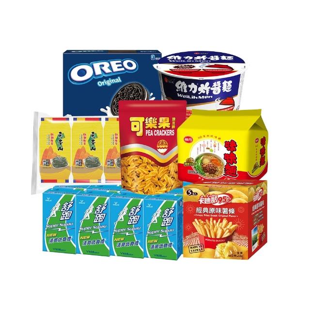 中元普渡拜拜箱 闔家平安特惠7件組(維力/味丹/元本山/卡迪娜/可樂果/OREO/舒跑)
