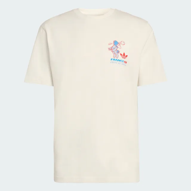 【adidas 愛迪達】Mascot Tee Fot 男女 T恤 休閒短袖 米 純棉 2026 世界盃(KC3833)