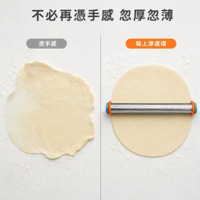 帶刻度不鏽鋼桿麵棍(不沾黏 耐高溫 揉麵棍 麵皮 擀麵棒 餃子皮 麵粉棍 烘焙用具 廚房 擀麵棍)