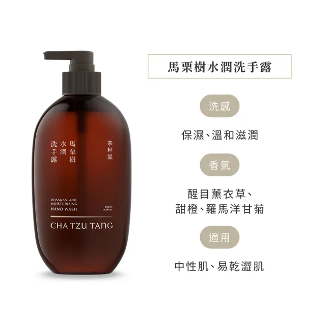 【茶籽堂】溫和保濕洗手露1L大容量｜紓壓植萃香氣(肖楠葉純淨/馬栗樹水潤/乾性肌/中性肌)