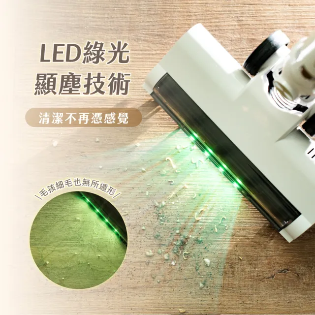 【SANSUI 山水】小白淨|自動集塵無線吸塵器(SVC-P880)綠光顯塵/集塵式/除螨/寵物家庭/強吸力/父親節