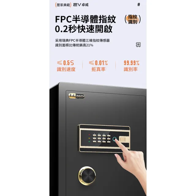 【窩居】60cm家用防盜保管箱 WIFI手機遠程操控 全鋼安全箱 保險櫃 指紋密碼保險箱