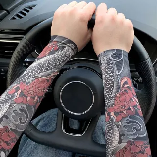 【EMMA SUE】男生袖套 袖套 手臂套 親膚 防曬袖套 機車手套 防紫外線 護臂 紋身袖套 透氣 冷感袖套