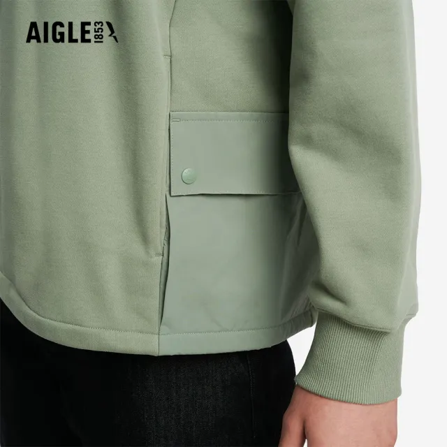 【AIGLE】男 休閒長袖T恤｜AG-5A137A242 鼠尾草綠 (男裝 長袖 長袖上衣 長袖T恤)