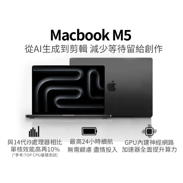 【Apple】BTS效率包(無線鍵鼠)★MacBook Pro 14吋 M5 10核心CPU/10核心GPU/16G/1TB SSD