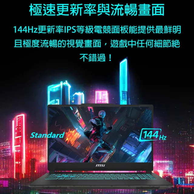 升級16G★【MSI 微星】15.6吋i7-13620H RTX4050電競筆電(Cyborg 15/512G SSD/W11/A13VE-2468TWNN)