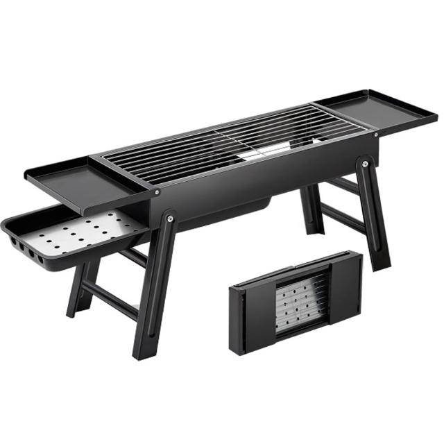 Josie 3-7人置物升級套裝烤網3件套88cm 不鏽鋼燒烤爐 戶外便攜式木炭烤肉架 家用BBQ碳烤爐