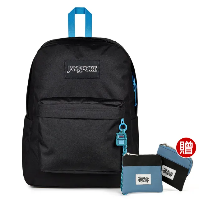 【JANSPORT】雙11 SUPERBREAK PLUS CHARMED 校園系列限量吊飾款後背包(經典黑)
