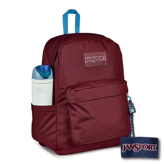 【JANSPORT】雙11 SUPERBREAK PLUS CHARMED 校園系列限量吊飾款後背包(櫻桃紅)