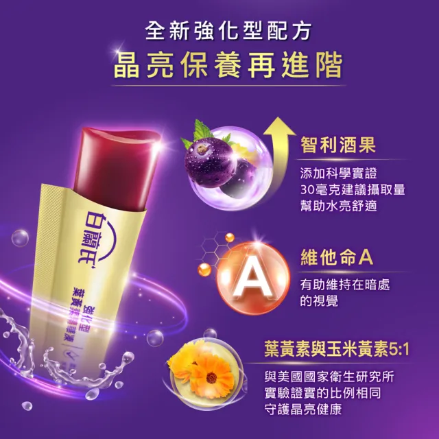 【白蘭氏】強化型葉黃素精華凍15g*15入*1盒 共15入(2款任選 專利智利酒果30毫克 幫助水亮舒適 升級配方)