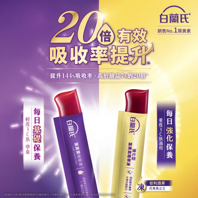【白蘭氏】葉黃素精華凍15g*21入*2盒 共42入(專利游離型葉黃素 家長學童有感推薦 兒童葉黃素)