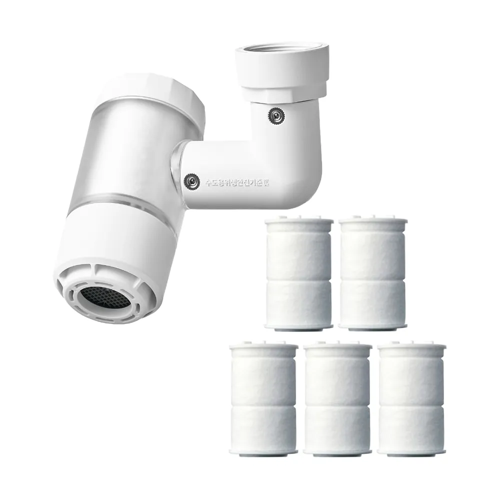 【BODYLUV】全方位洗臉台過濾器+一般濾芯5入(720度旋轉/育兒好幫手/安心用水)