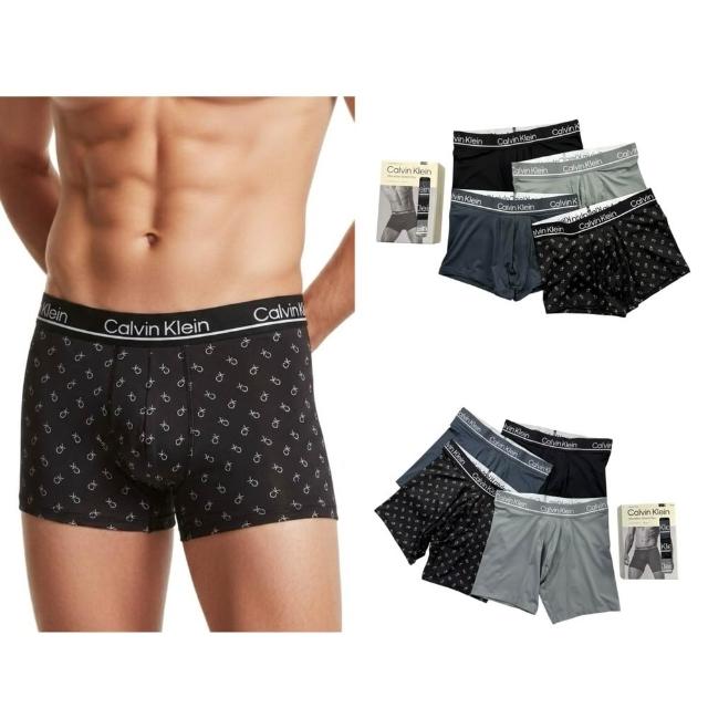 【CALVIN KLEIN】滿版設計 Calvin Klein 四件盒裝 長版 短版 四角褲 機能 CK 極細纖維 貼身 男內褲 @1843