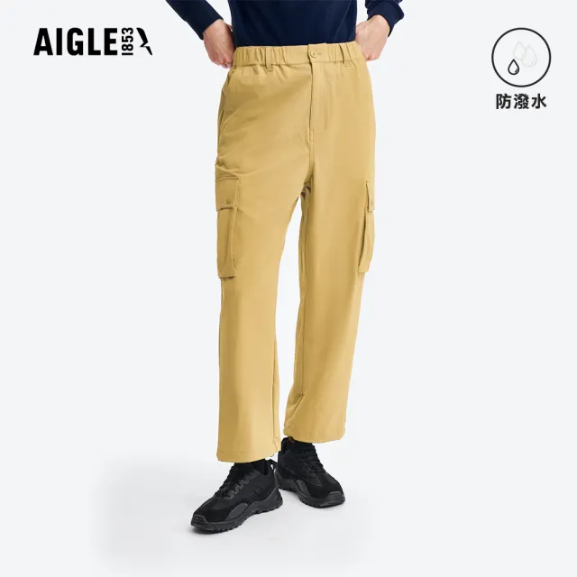 【AIGLE】女 防潑彈性長褲|AG-5A266A151 黃褐 ( 女 長褲 防水褲 防潑水 彈性褲)